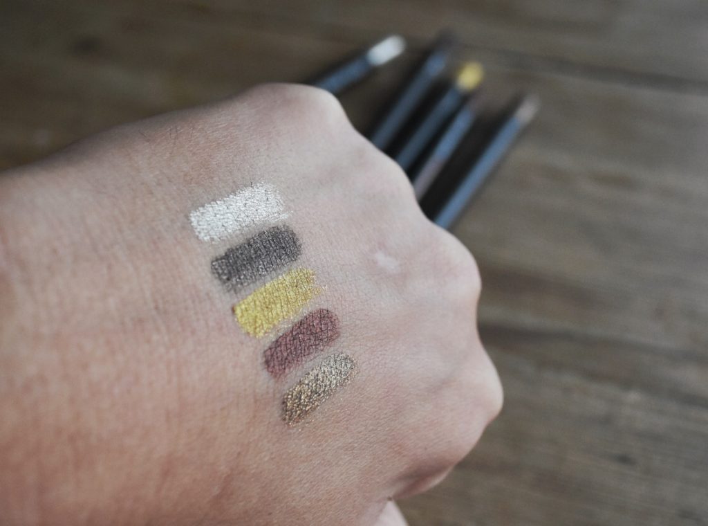 Linda Hallbergs Cosmetics Flash Crayons Rustic kit swatches