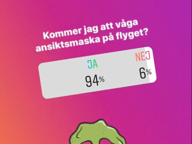 ansiktsmaska på flyget