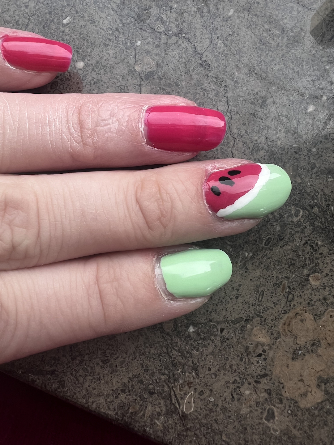 Watermelon nails